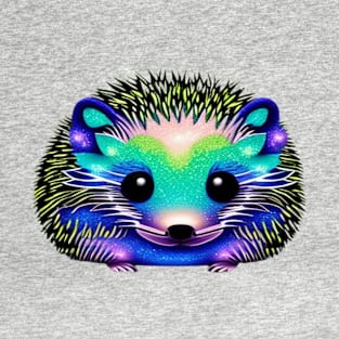 Glittering Colorful Hedgehog with beautiful hairs design. T-Shirt